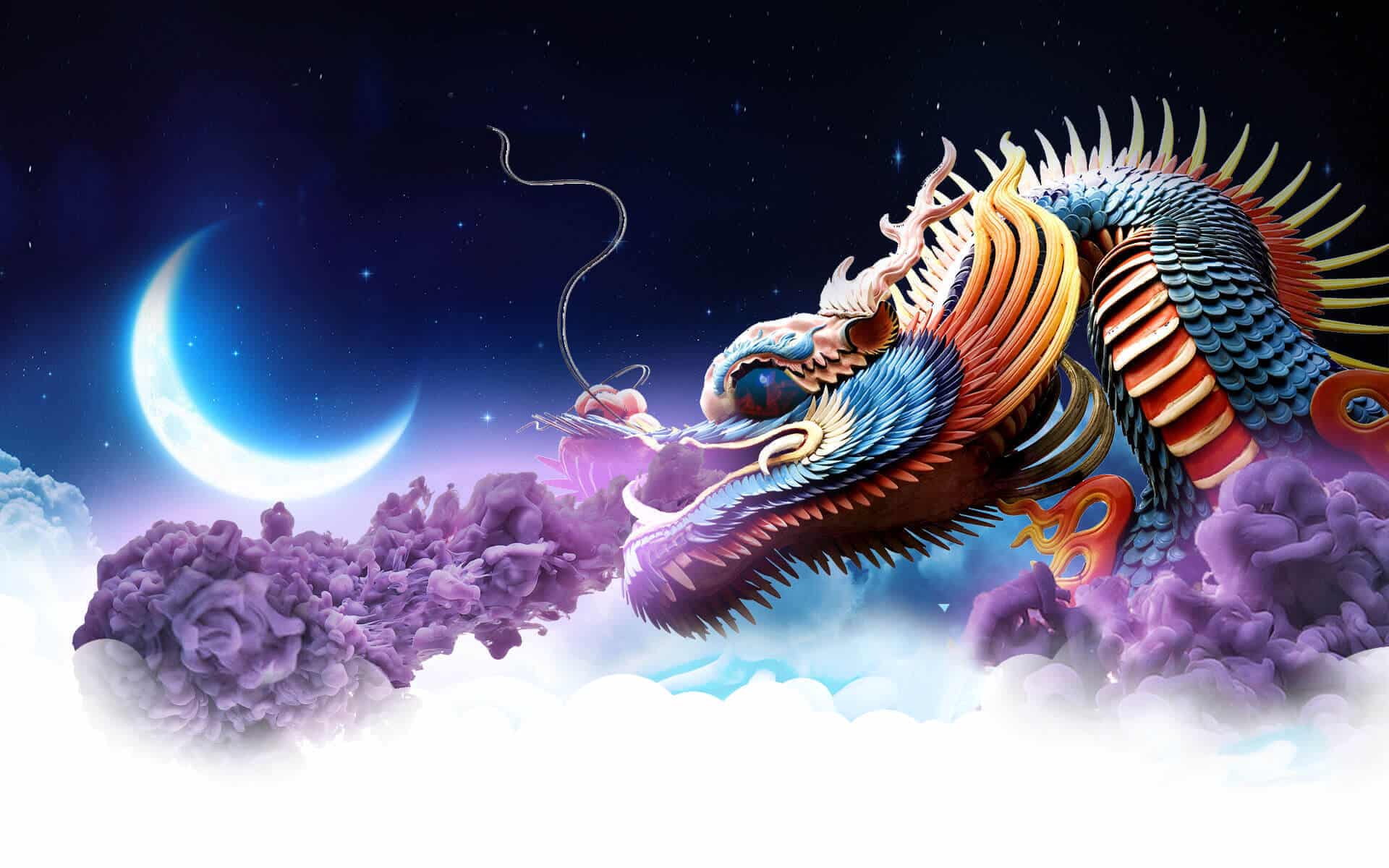 Dreamstate dragon blowing purple smoke